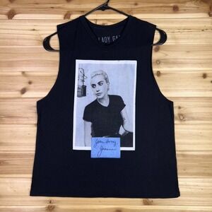 Lady Gaga Tank Top Womens Small Black Portrait Your Loving Joanne Sleeveless